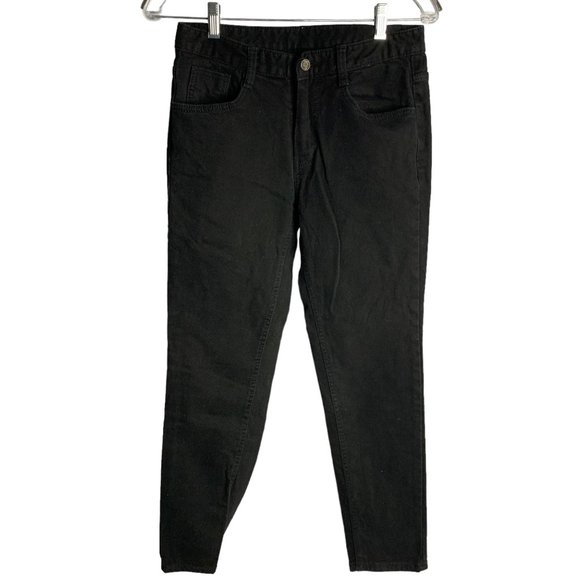 Some D Denim - Some D Denim Mid Rise Skinny Jeans 28 Black Cropped Button Zip Pockets